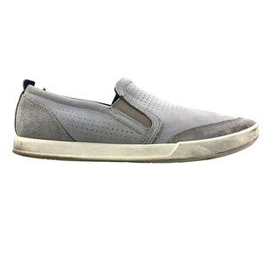 Ecco Men's Size 11-11.5 Cathum 2.0 Slip On Grey Leather Suede Loafers Shoes